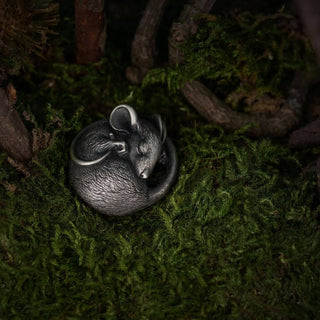 Elsie - Bronze Sleeping Little Mouse Sculpture
